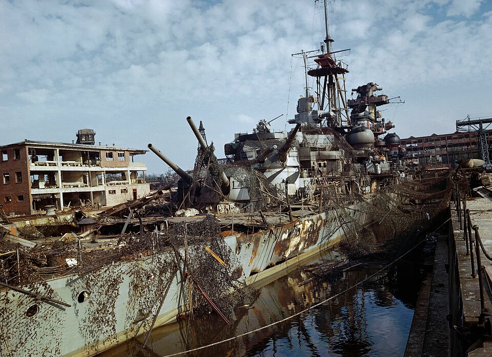 Admiral Hipper cruiser in dry dock Kiel