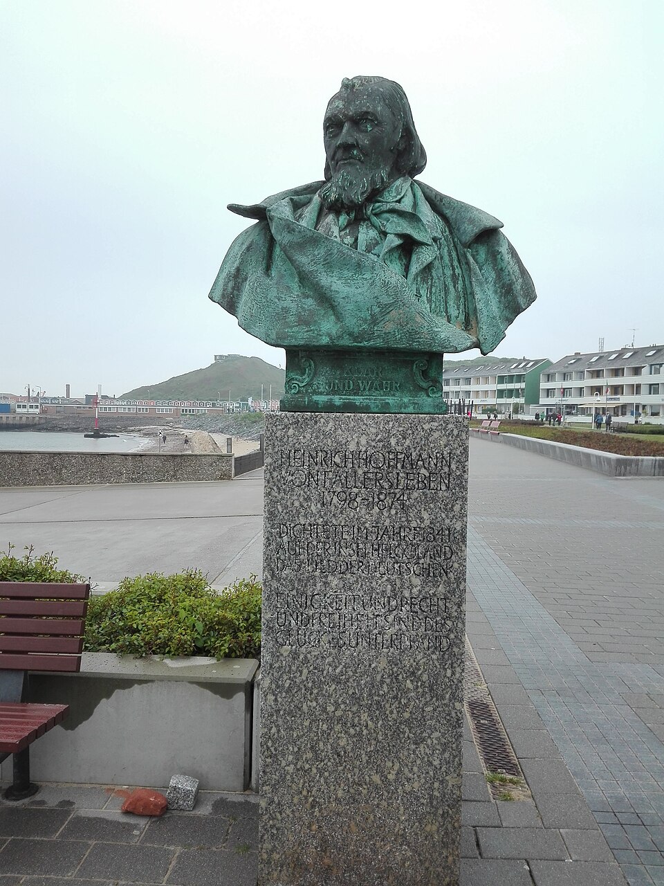 August Heinrich Hoffmann von Fallersleben - Büste auf Helgoland