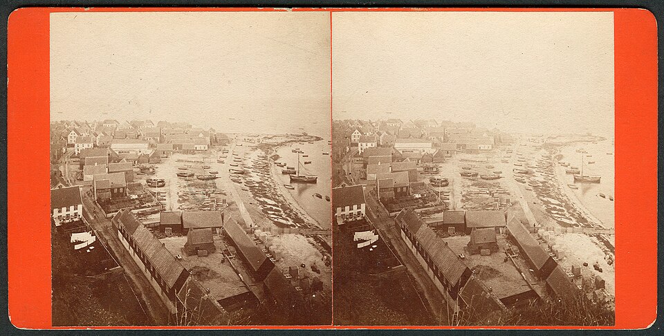1873-07 Helgoland. Unterland von der Südspitze. Stereoskopie, Bildseite