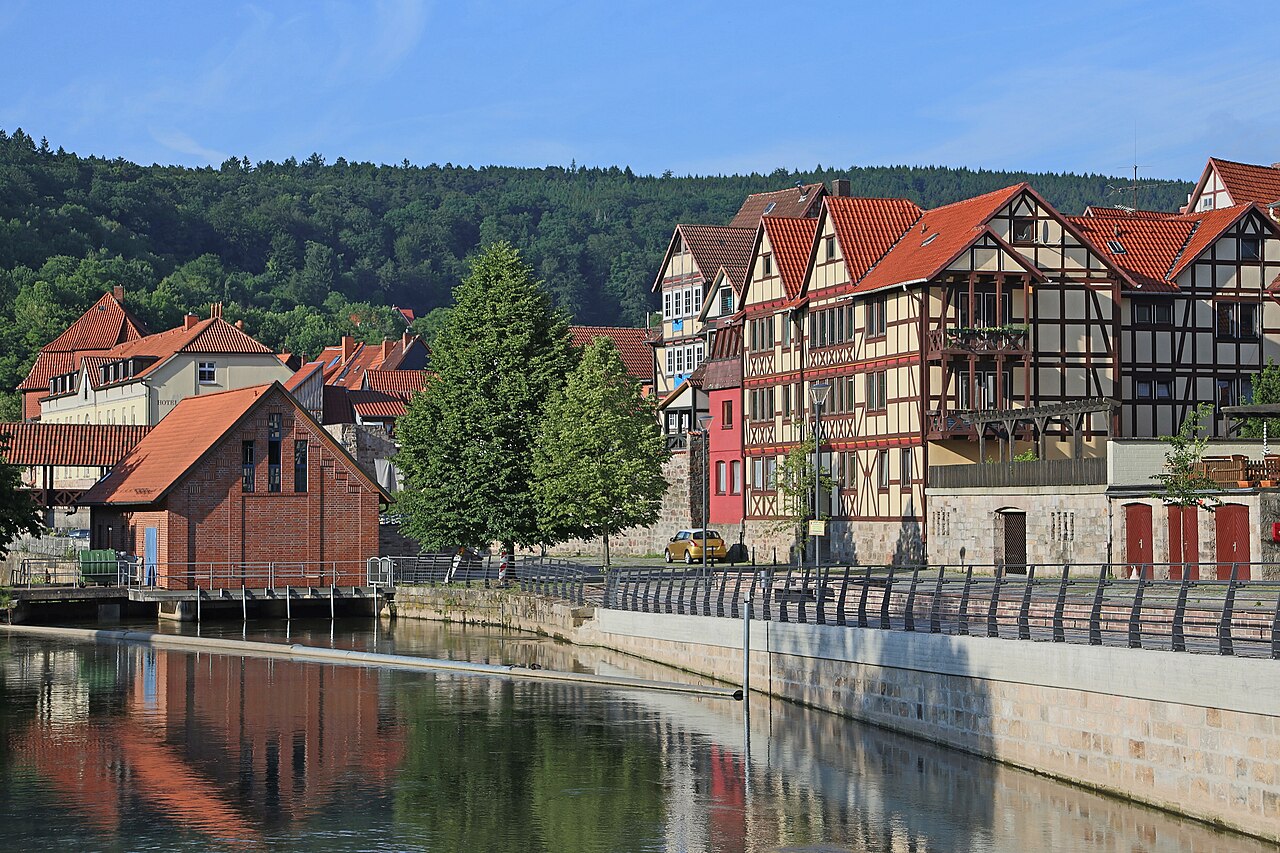 Hann. Münden: Hydroelectric Power Plant at the Mühlenarm of the river Fulda in Hann. Münden . The City is located in the administrative district Göttingen