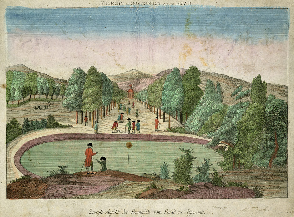 Bad Pyrmont Zweyte Ansicht der Promenade