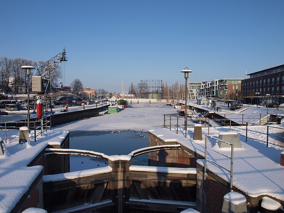 Neuer Hafen Stade Winter