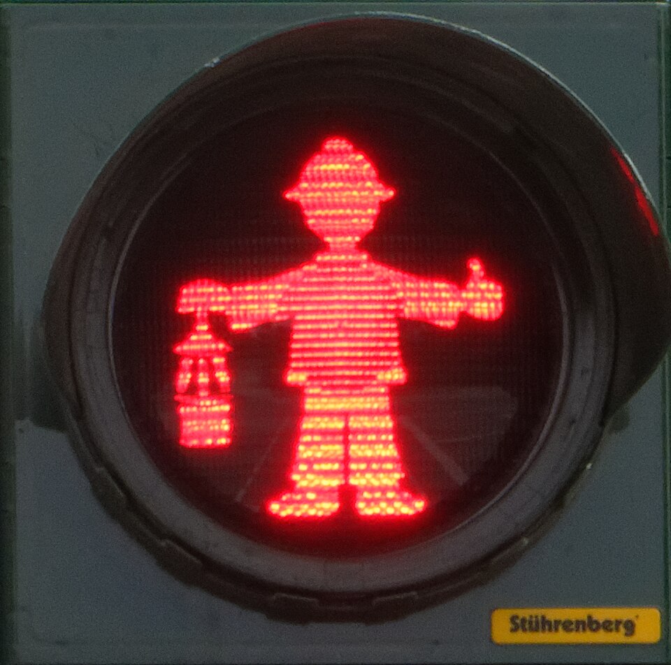Ampelmännchen in Kamp-Lintfort rot