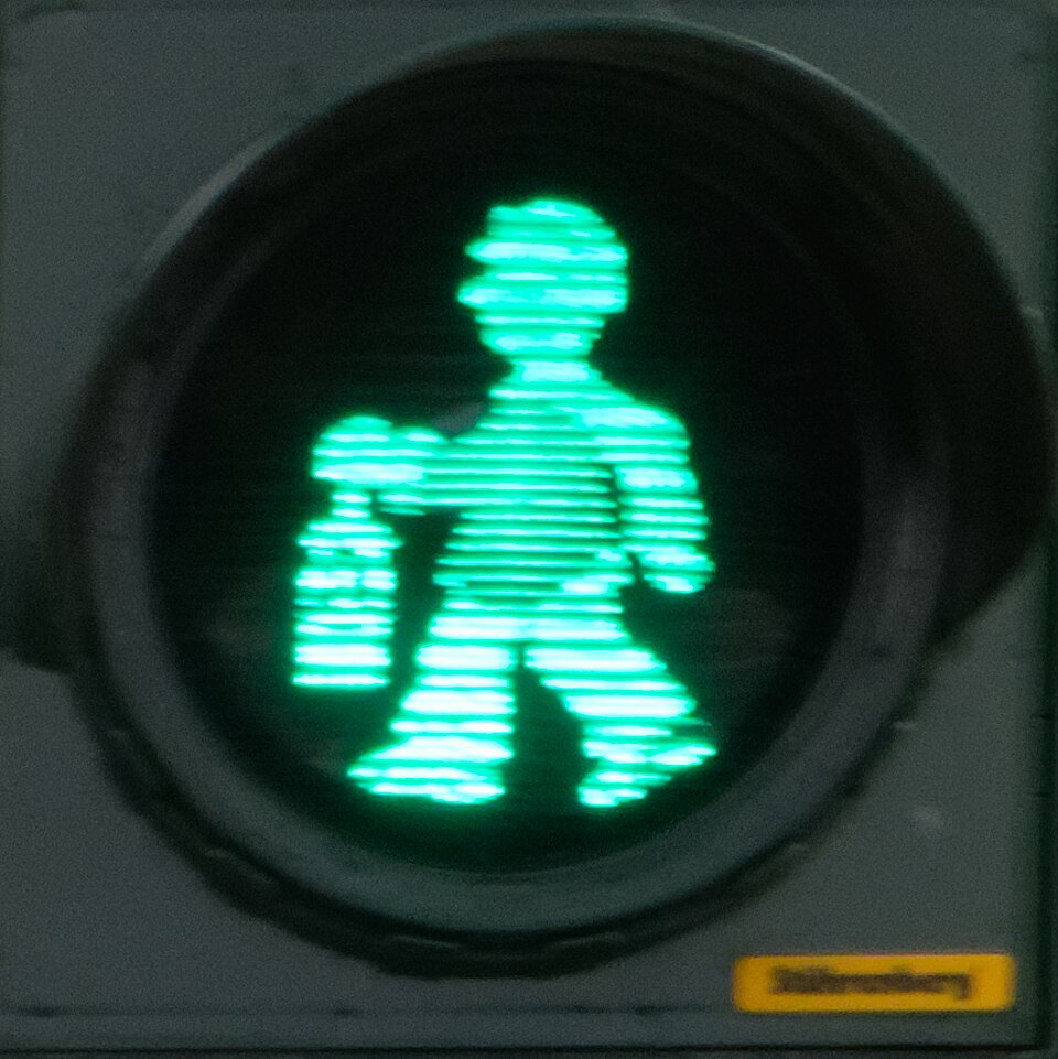 Ampelmännchen in Kamp-Lintfort grün