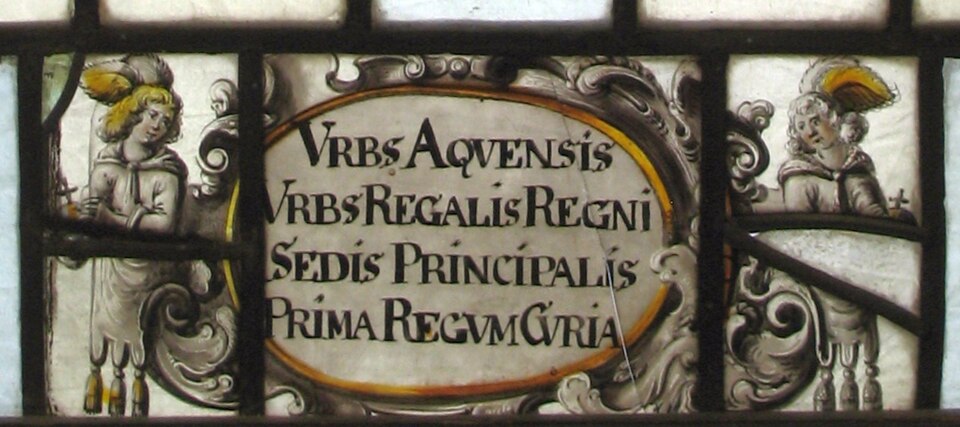 Aachen: FrankenburgGlasfensterUrbsAquensis