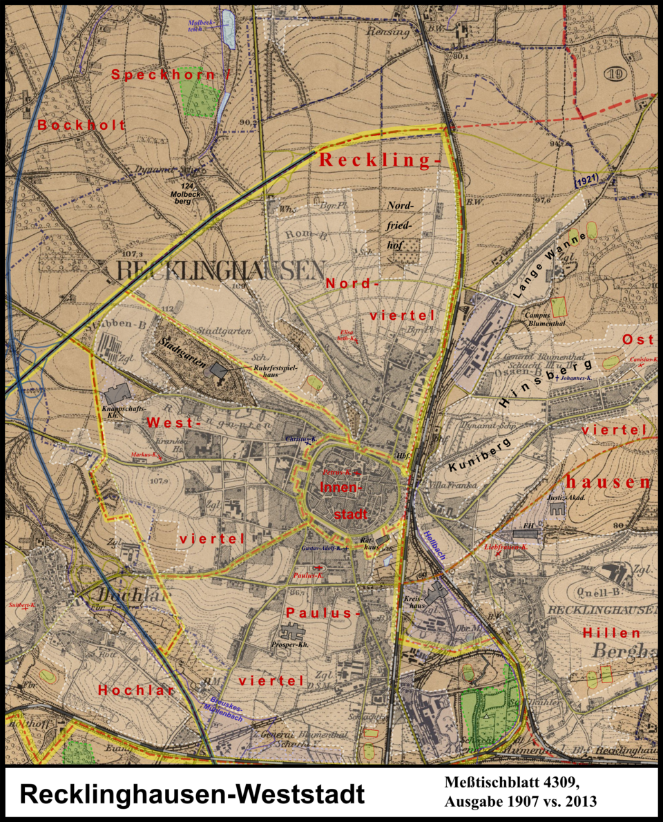 Messtischblatt 25 Recklinghausen-Weststadt