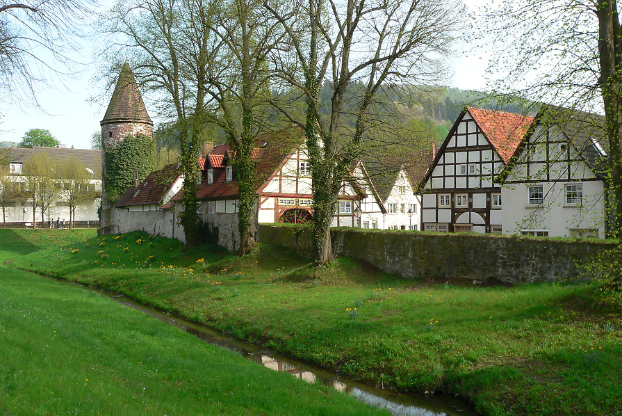 Lügde: Lüdge Stadtmauer Kleine Emmer