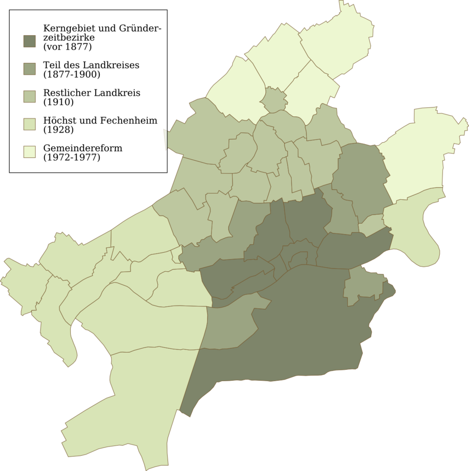 Frankfurt am Main: Entwicklung des Stadtgebietes, Frankfurt