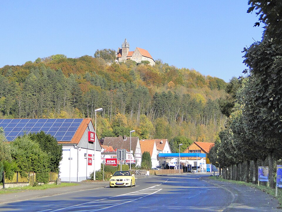 Spangenberg Looking-at-Schloss-Spangenberg Germany October