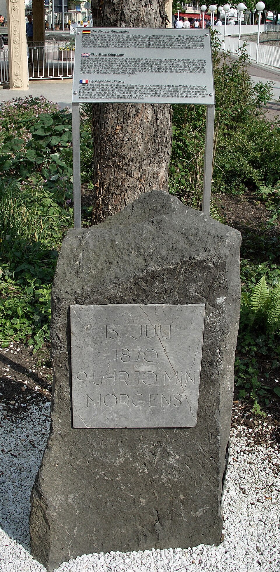 Bad Ems: Gedenkstein Emser Depesche