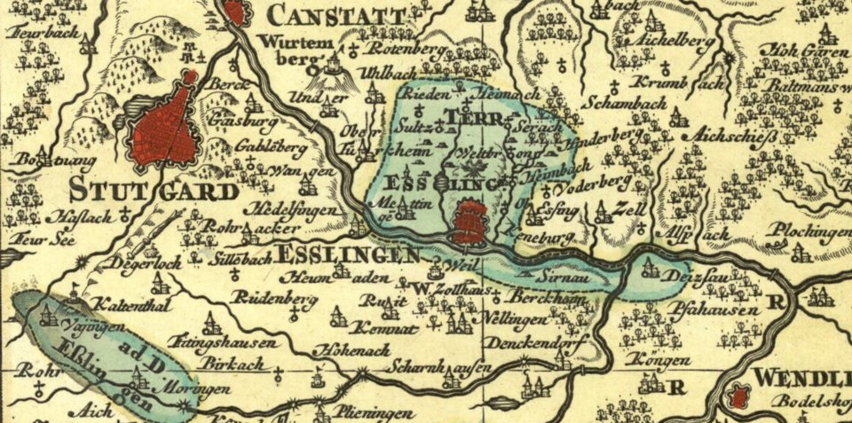 Esslingen am Neckar: Reichsstadt Esslingen Territorium c.
