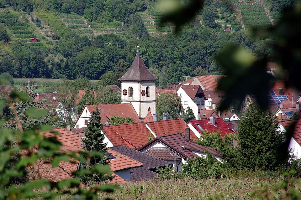 Markgröningen: Blick auf Dorfzentrum Unterriexingen
