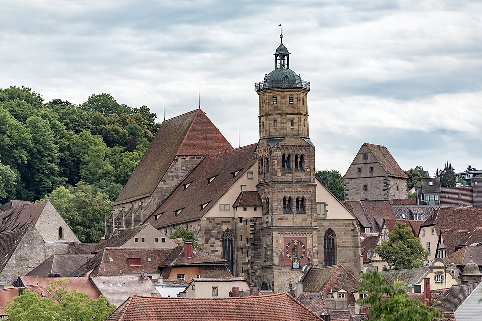 Schwäbisch Hall, Kirche St. Michael, Ansicht vom Weiler Tor-20160820