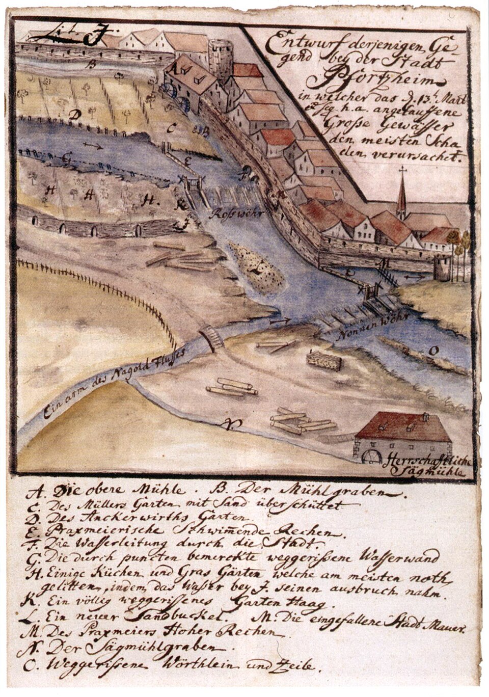 Hochwasserschäden Pforzheim