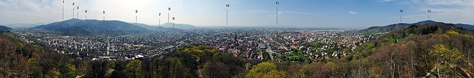 Freiburg im Breisgau: Freiburg Schlossbergturm Panorama