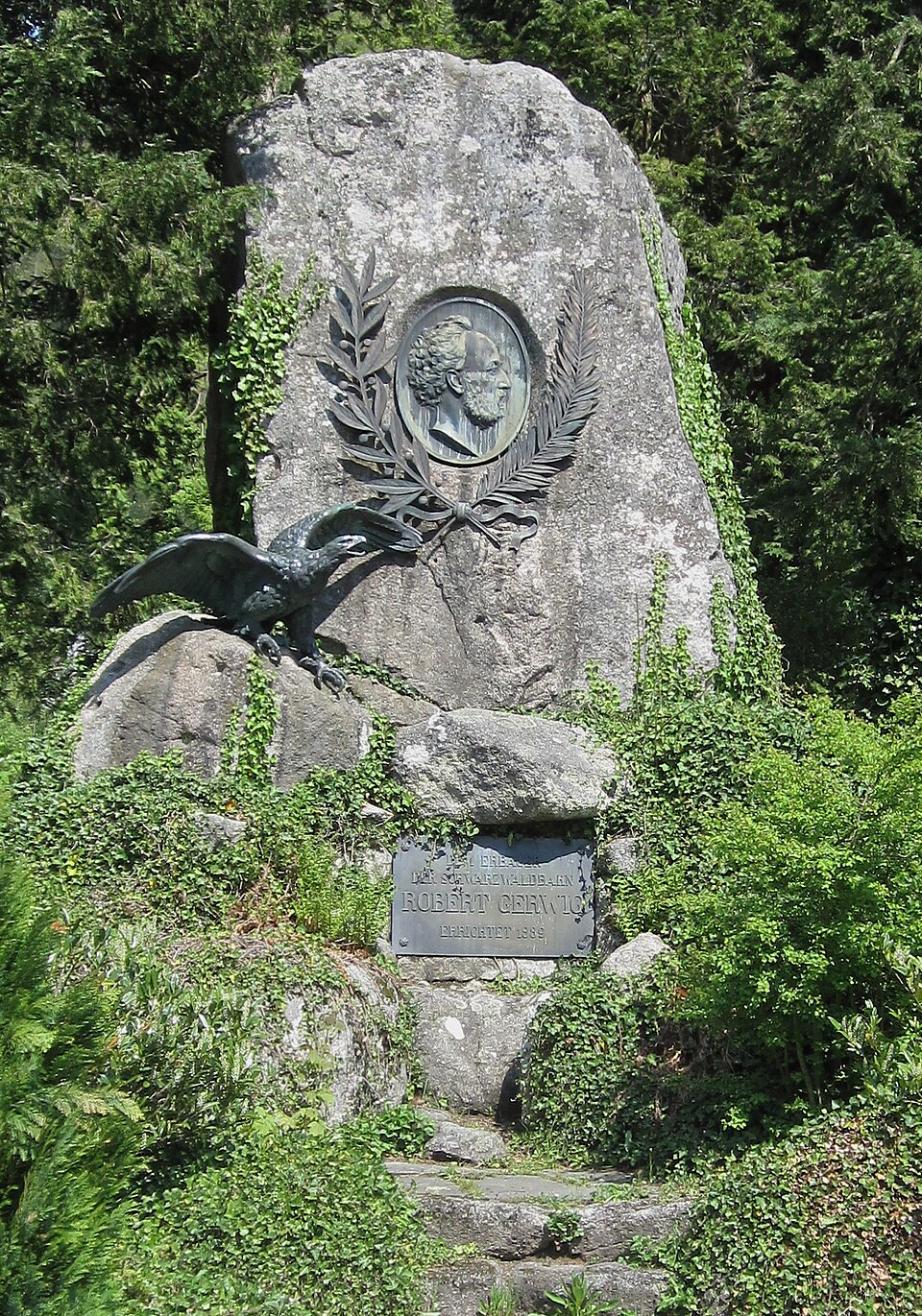 Triberg im Schwarzwald: Gedenkstein Robert Gerwig - Erbauer Schwarzwaldbahn