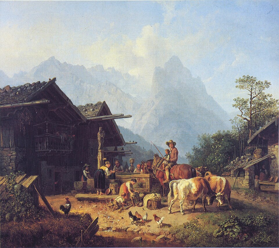 Garmisch-Partenkirchen: Bürkel gebirgsdorf-mit-brunnen