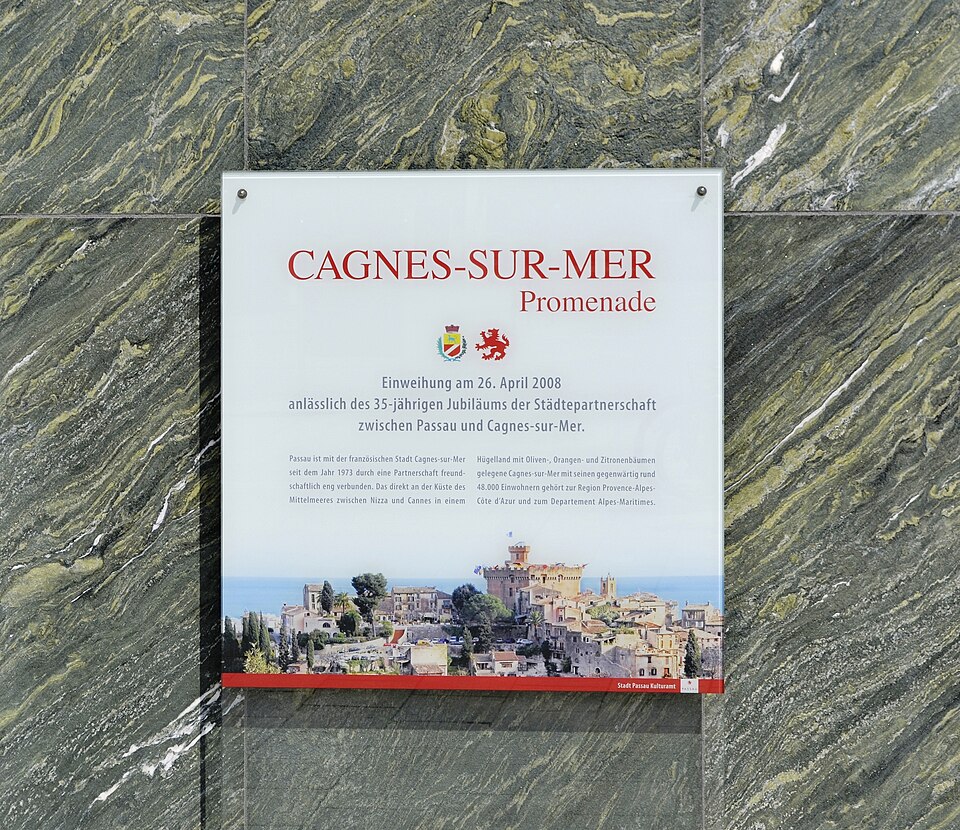 Cagnes-sur-Mer-Promenade, Passau - Infotafel