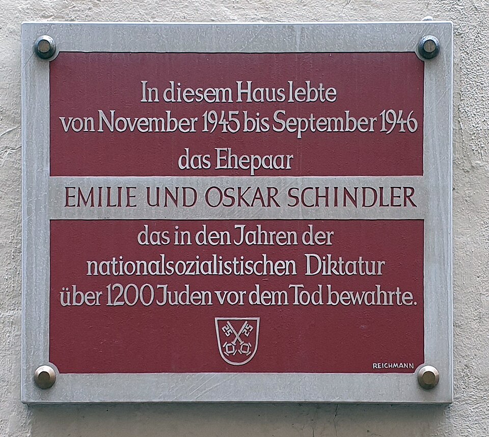 Gedenktafel Watmarkt 5 (Regensburg) Oskar Schindler