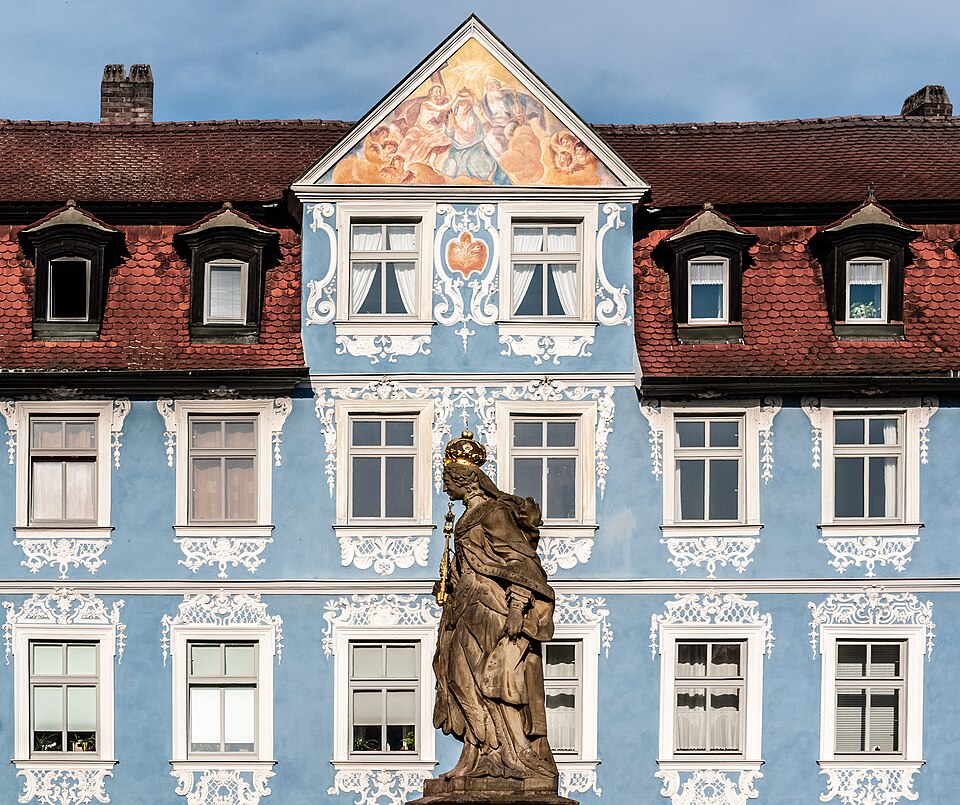 Bamberg blaues Haus mit Kunigunde