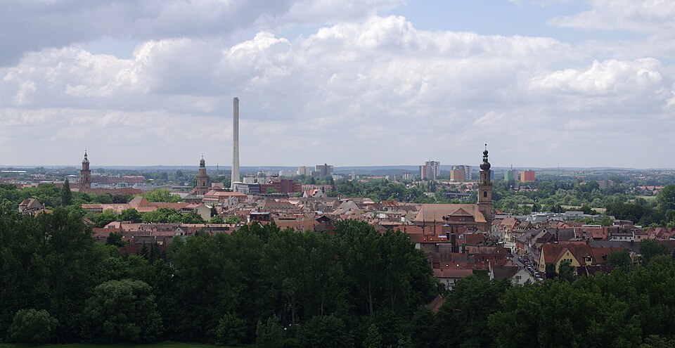 Erlangen Blick vom Burgberg auf die Innenstadt