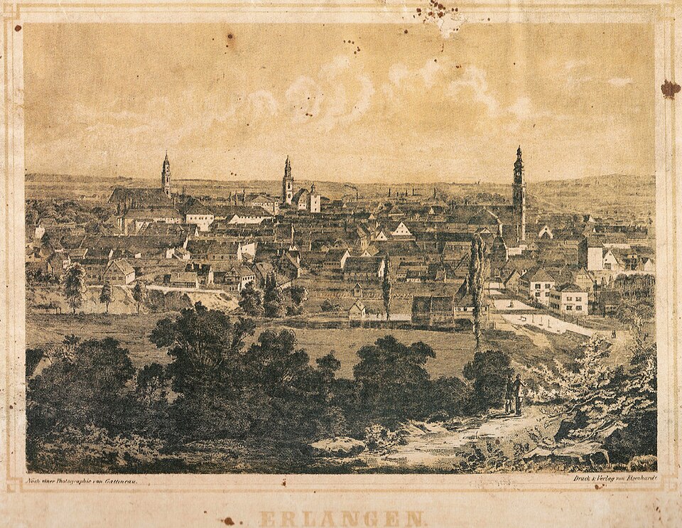 Erlangen Blick vom Burgberg auf die Innenstadt