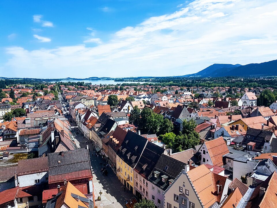 Füssen, Blick von der Burg in Richtung Forggensee