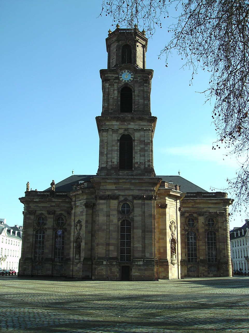 Ludwigskirche in Saarbrücken, westliche Ansicht,