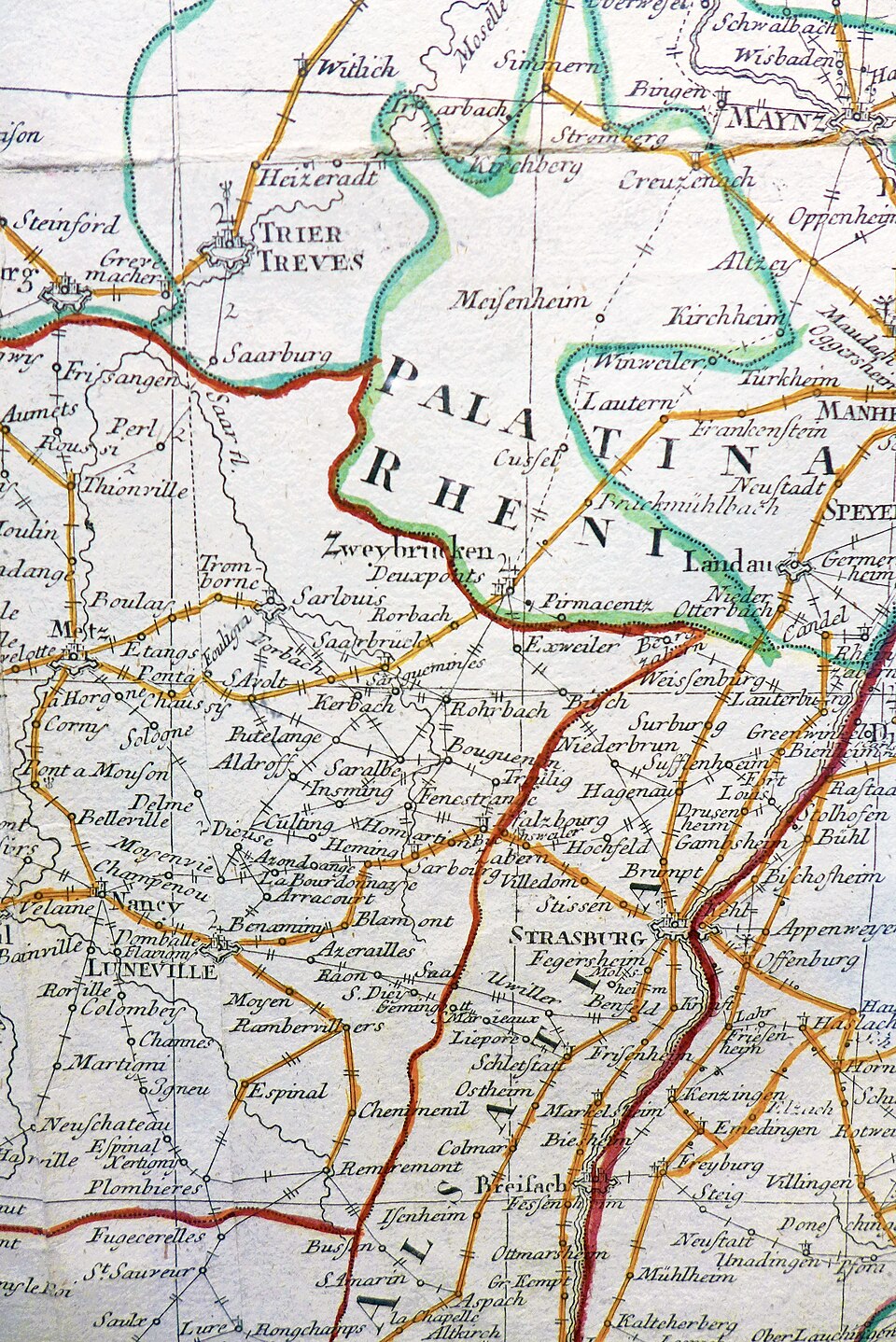 Saarlouis: Postrouten1786L1100283