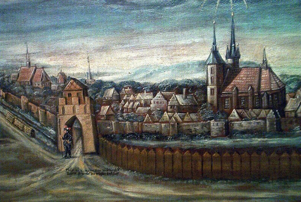 Neuruppin: Prospectus Ruppinensis ac Wuthenowiensis (1694), Ausschnitt