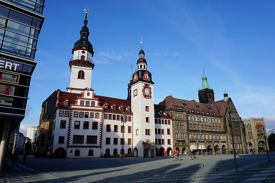Altes und Neues Rathaus am Chemnitzer Marktplatz