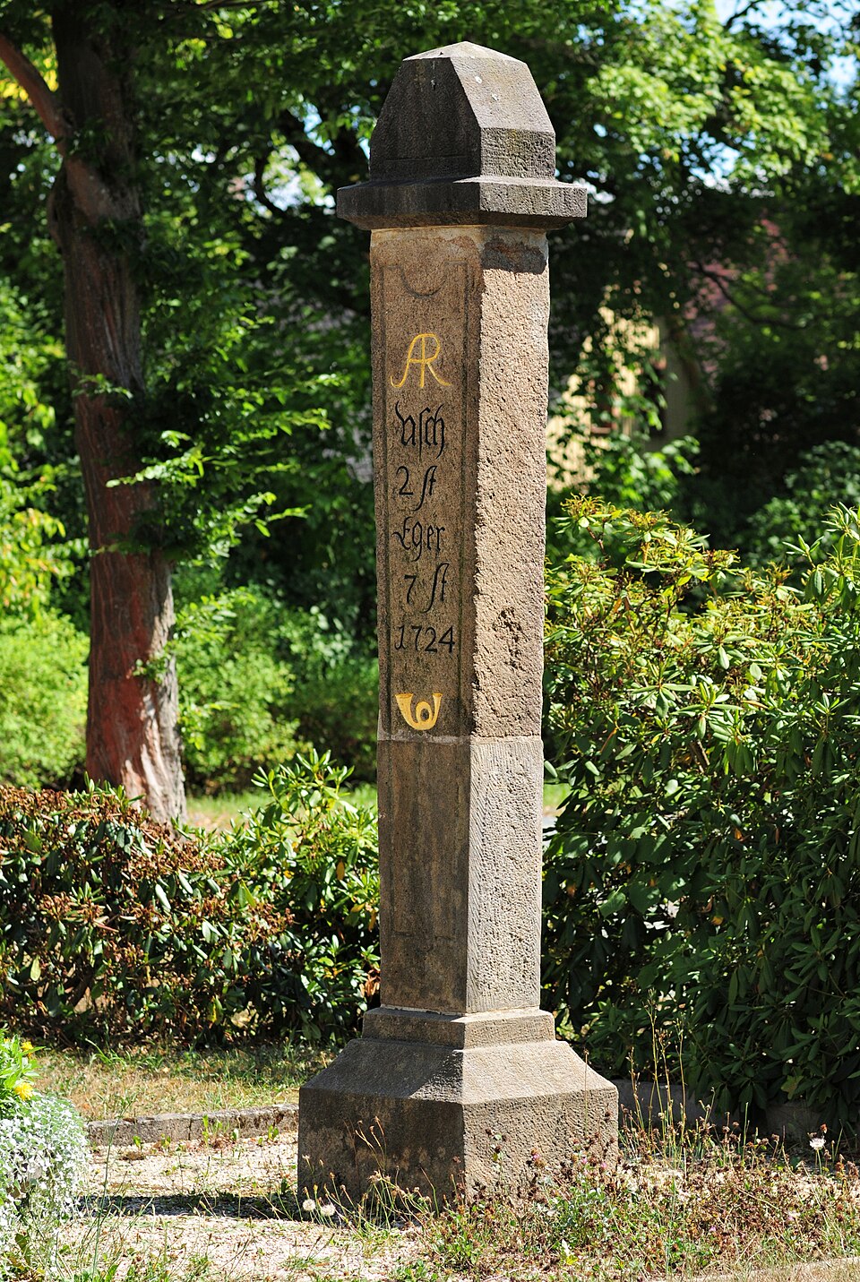 Bad Elster, Halbmeilensäule - saxony