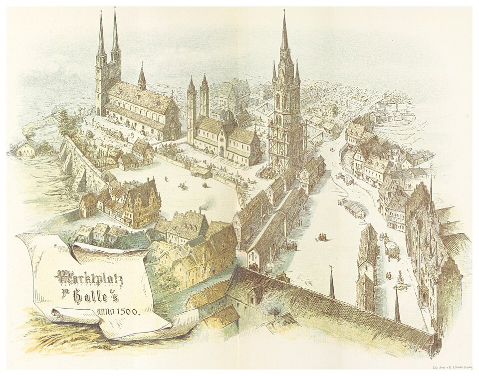 Halle (Saale): HERTZBG(1) p548 Marktplatz zu Halle a.d. Saale (anno