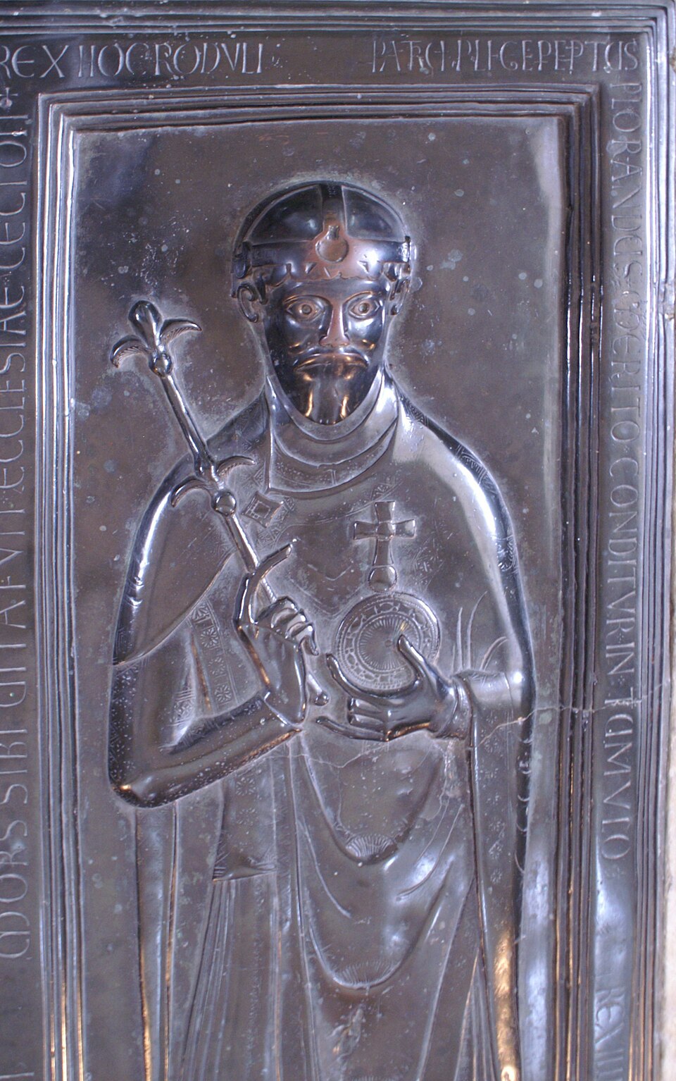 Merseburg: Grabplatte Rudolf von Rheinfelden Detail