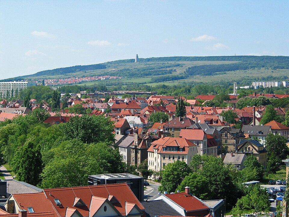 Der Ettersberg - Blick vom Jakobskirchturm in Weimar