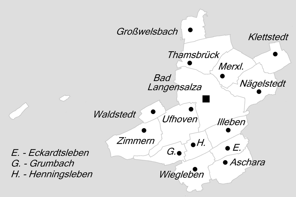 Bad Langensalza: Bala Stadtgliederung